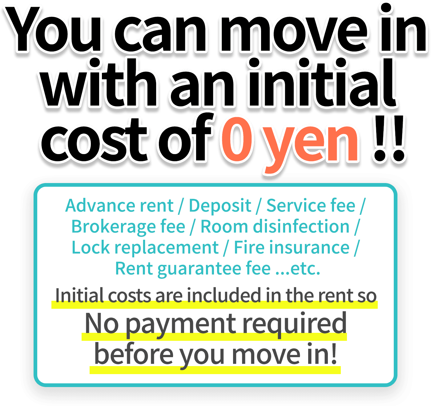 No Initial Cost for Renting!